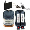 Black Straps BRIDE Bundle including a backpack, black BRIDE racing wallet, black gear shift keychain, and black turbo keychain.