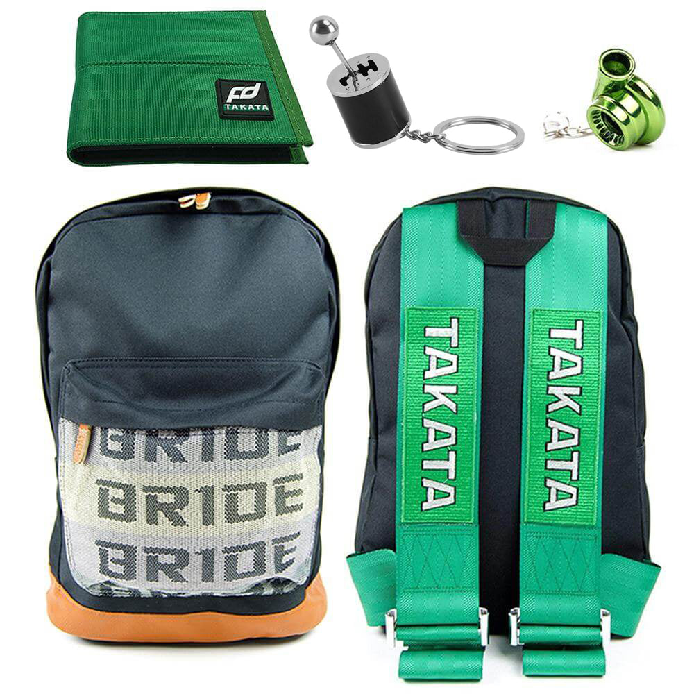 JDM Bundle Green - Backpack, Wallet and Keychains