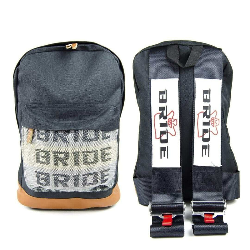 bride bundle black that includes bride backpack, bride wallet, gear shift keychain, and nos bottle keychain, back to school, car guy accessories