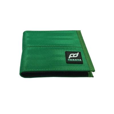 FD racing car wallet made of green seatbelt webbing fabric, jdm wallet