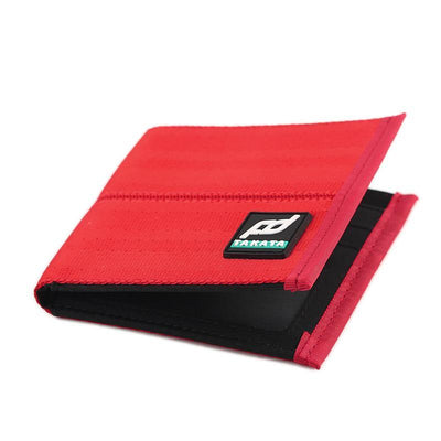 FD racing car wallet made of red seatbelt webbing fabric, jdm wallet