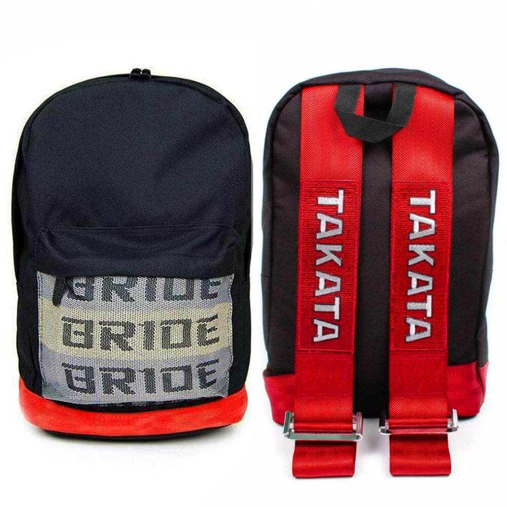 JDM Backpack - Red Racing Harness Straps | Red Bottom
